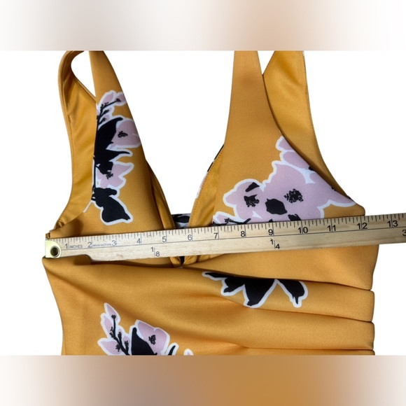 NWT Women’s ASOS DESIGN Yellow Floral Prom Midi Dress Size 4 - Picture 13 of 15